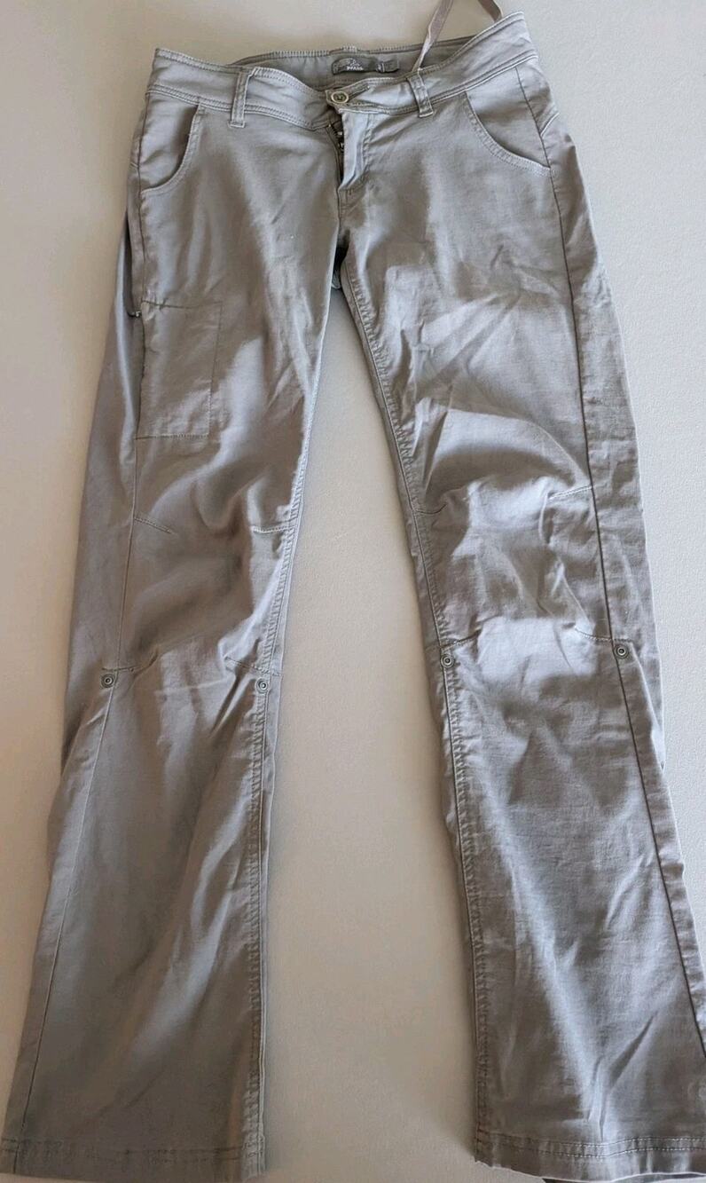 prAna Halle Pants Size 2 Gray Stretch Roll Up Hiking Outdoor Camping